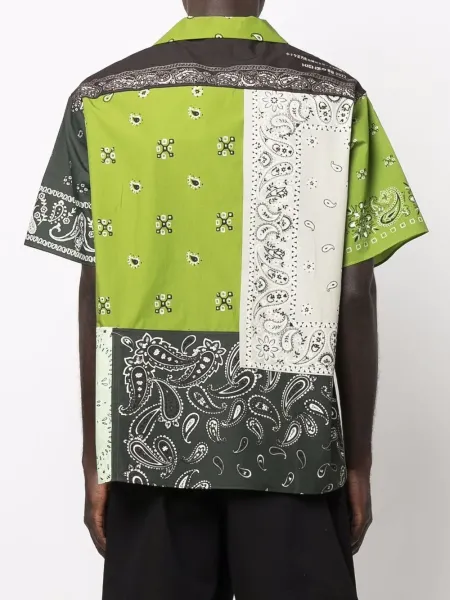 Bandana-patchwork Short-sleeve Shirt