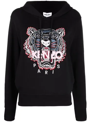 Tiger-embroidered hoodie