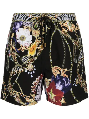A Night In The 90s mix-print swim shorts