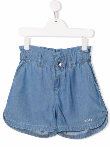 paperbag-waist denim shorts