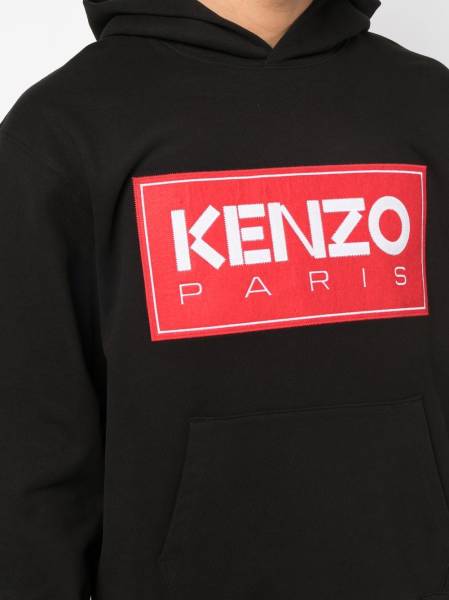 logo-print detail hoodie