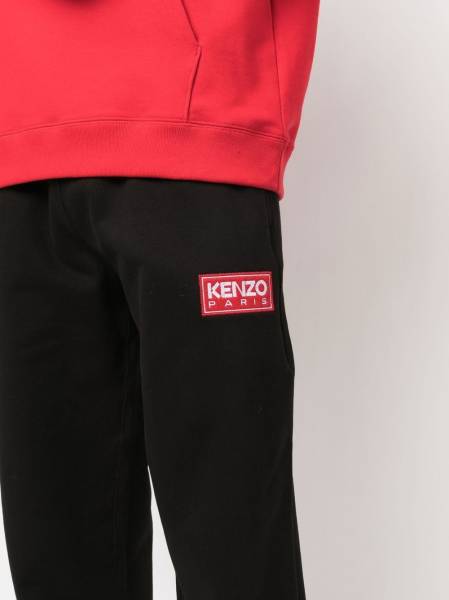 logo-patch cotton track pants