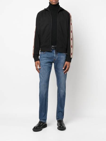 embroidered-logo zip-up sweatshirt