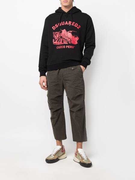 logo-print cotton hoodie