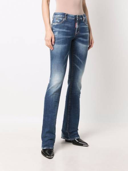 low-rise flared jeans
