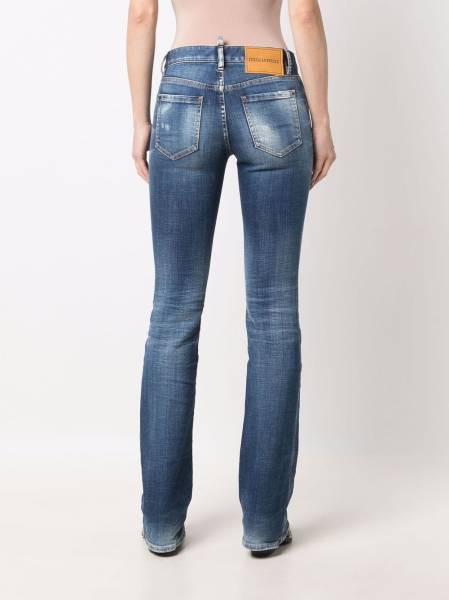low-rise flared jeans