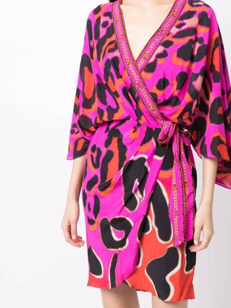 leopard-print wrap dress