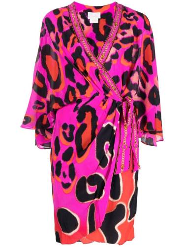 leopard-print wrap dress