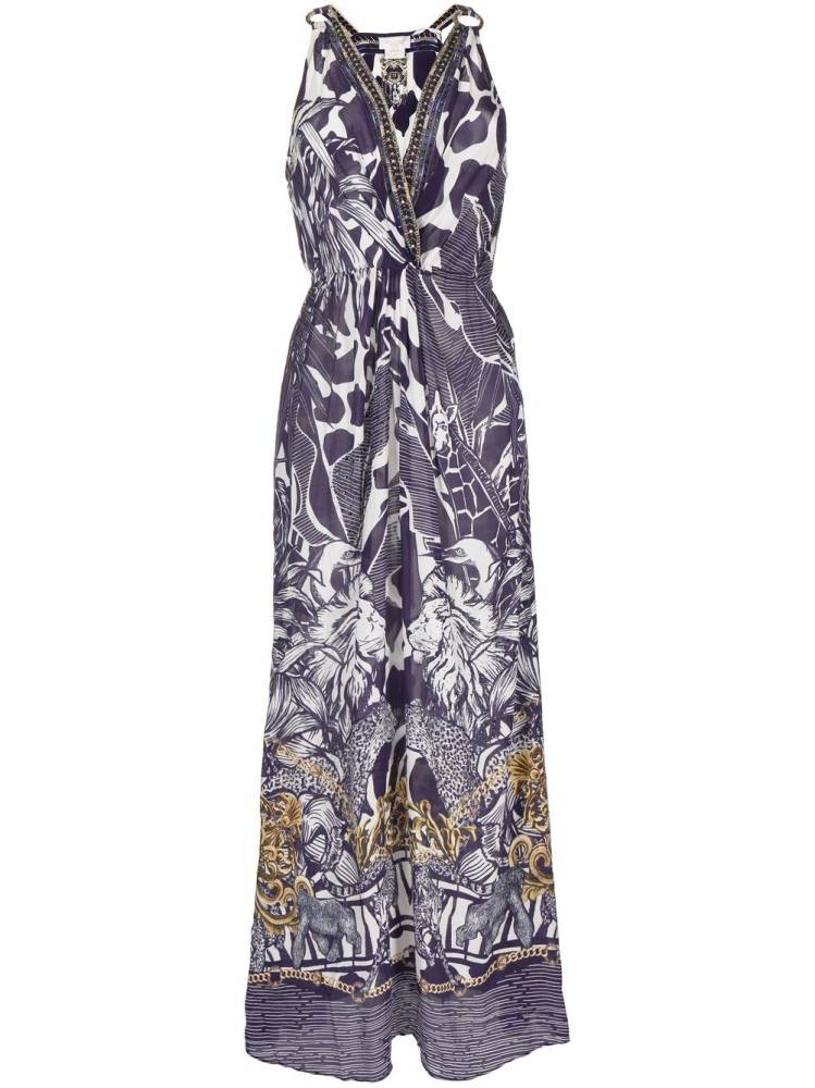 twist-detail V-neck dress