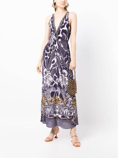 twist-detail V-neck dress