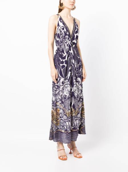 twist-detail V-neck dress