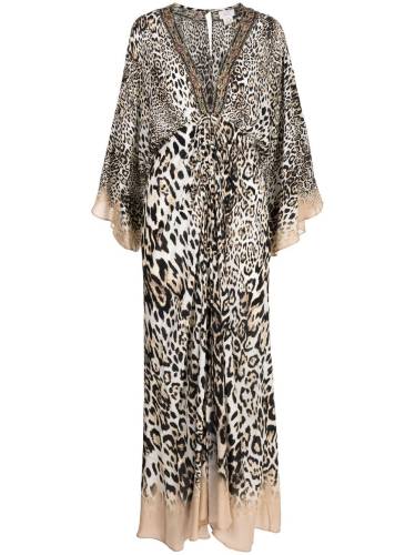 leopard-print V-neck dress