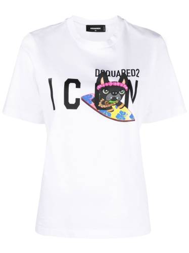 cat logo-print T-shirt