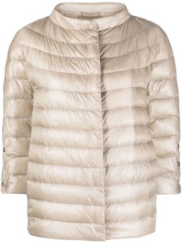 mock-neck quilted puffer jacket