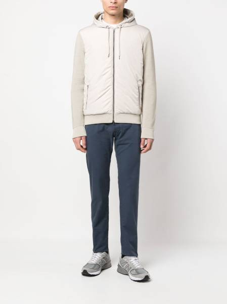 panelled zipped hooded jacket