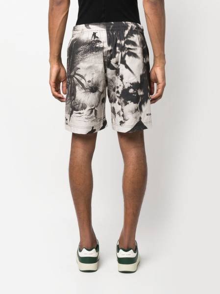 graphic-print track shorts