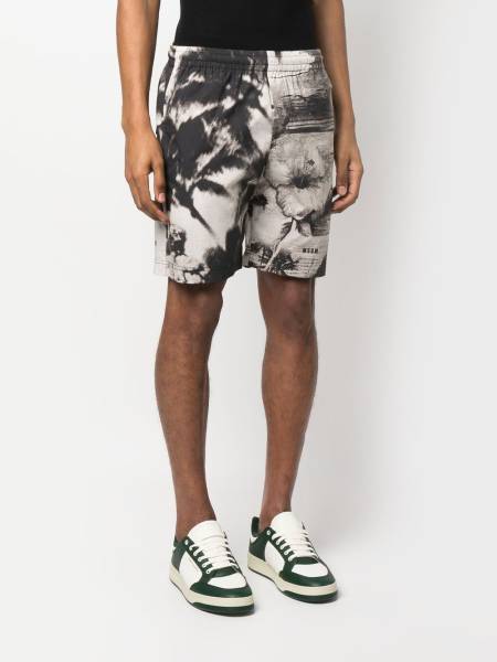 graphic-print track shorts