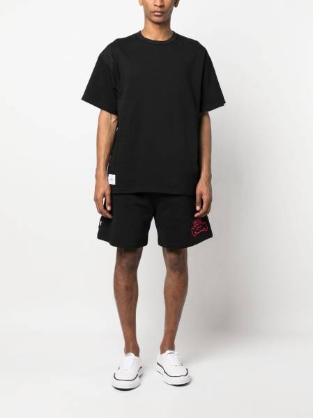 embroidered-logo cotton track shorts