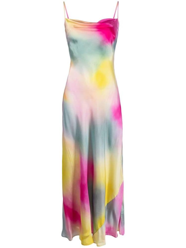 watercolour maxi camisole dress