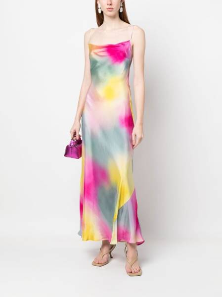 watercolour maxi camisole dress
