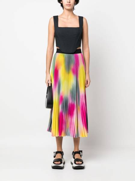 pleated midi skirt