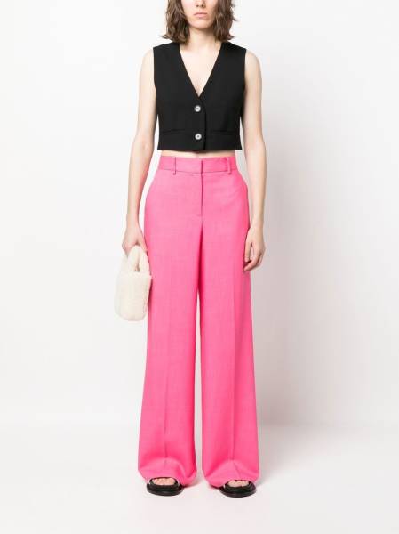 high-waist wide-leg trousers
