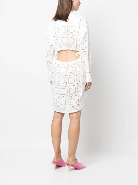 broderie-anglaise cutout shirt-dress