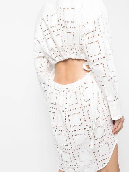 broderie-anglaise cutout shirt-dress