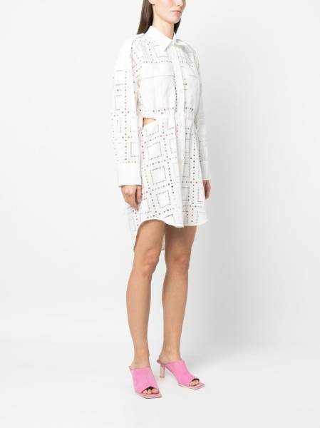 broderie-anglaise cutout shirt-dress
