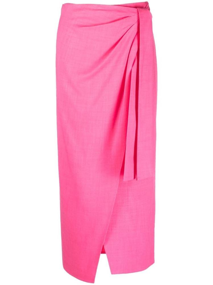 wrap-design midi skirt