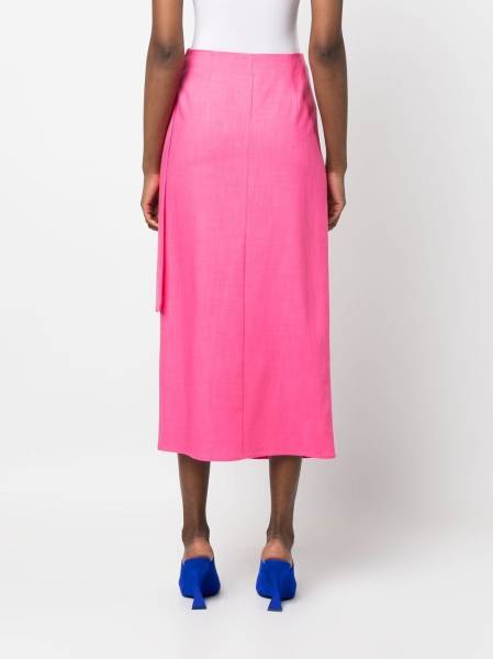 wrap-design midi skirt