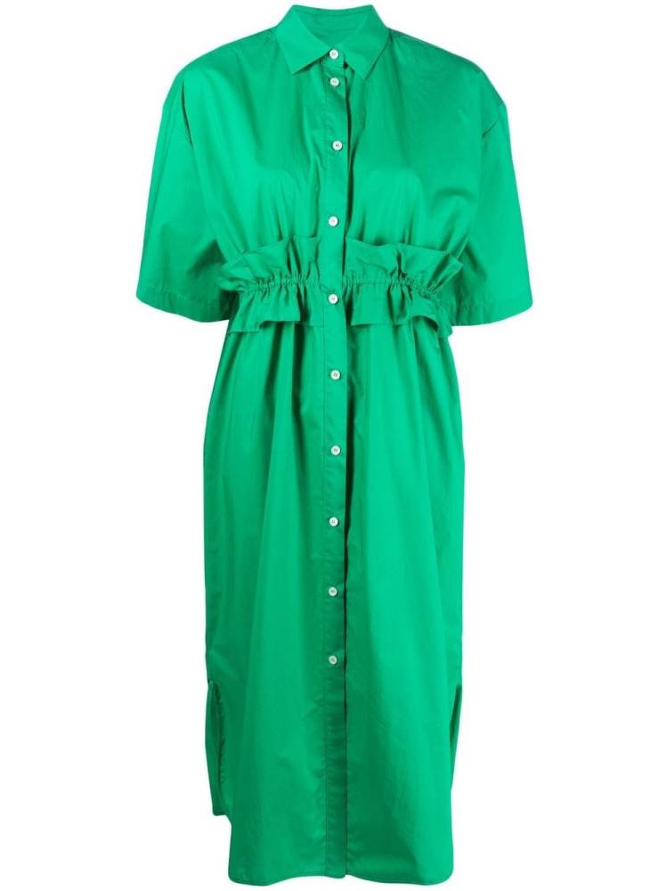 ruched short-sleeved shirt dress