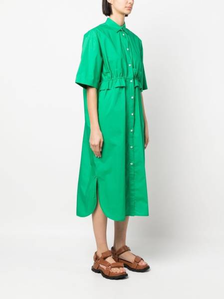ruched short-sleeved shirt dress