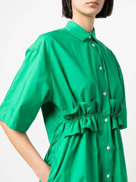 ruched short-sleeved shirt dress