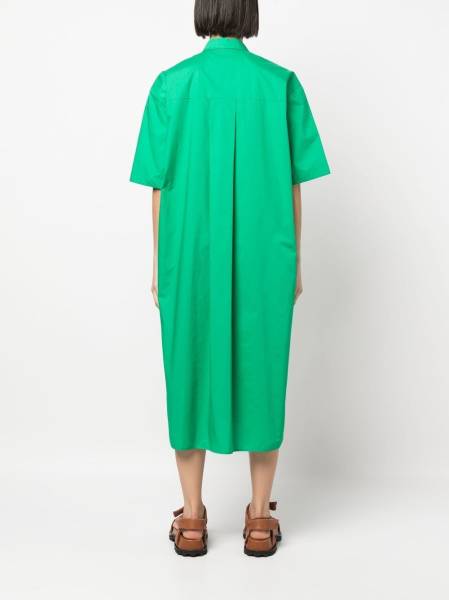 ruched short-sleeved shirt dress