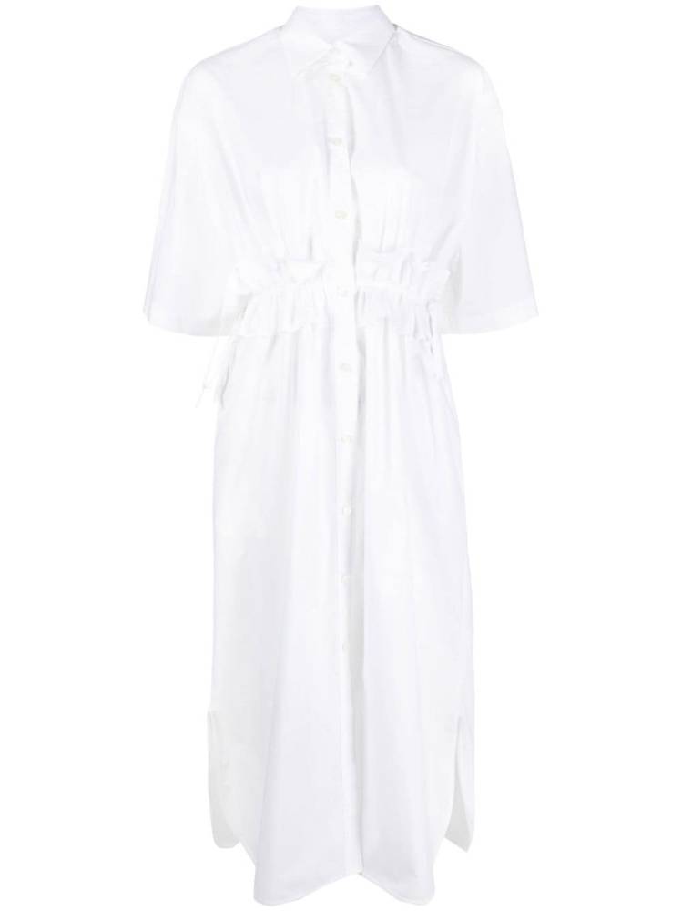 ruched shirt dress