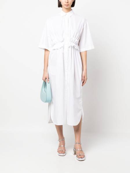 ruched shirt dress
