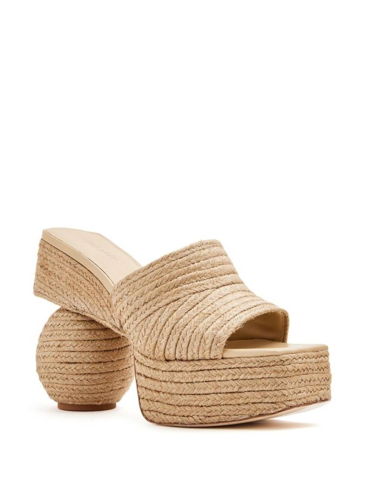 Timinis | sculpted-heel braided-raffia espadrilles