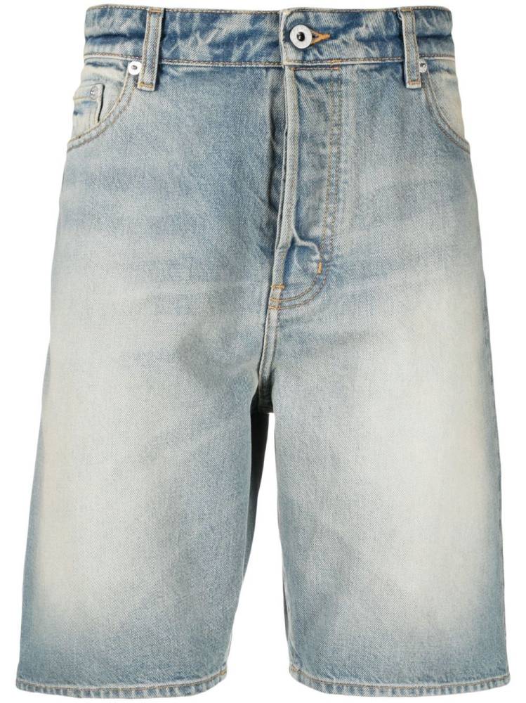 knee-length denim shorts