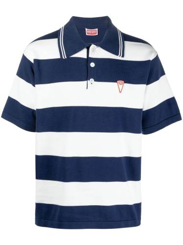 embroidered logo striped polo shirt