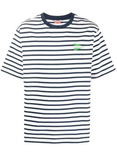 striped logo-print T-shirt