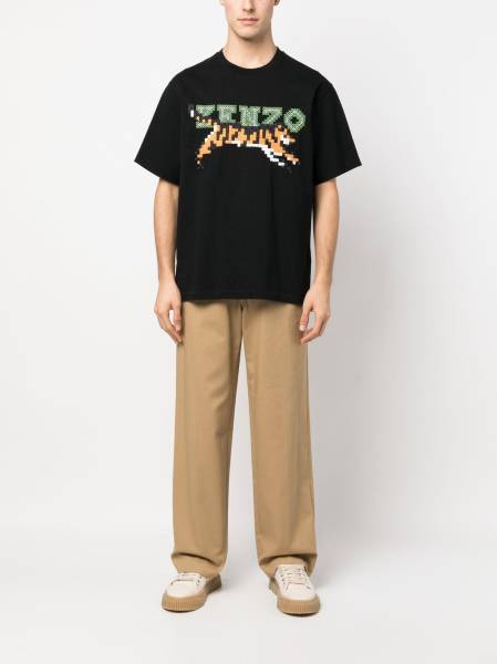 pixel logo-embroidered T-shirt