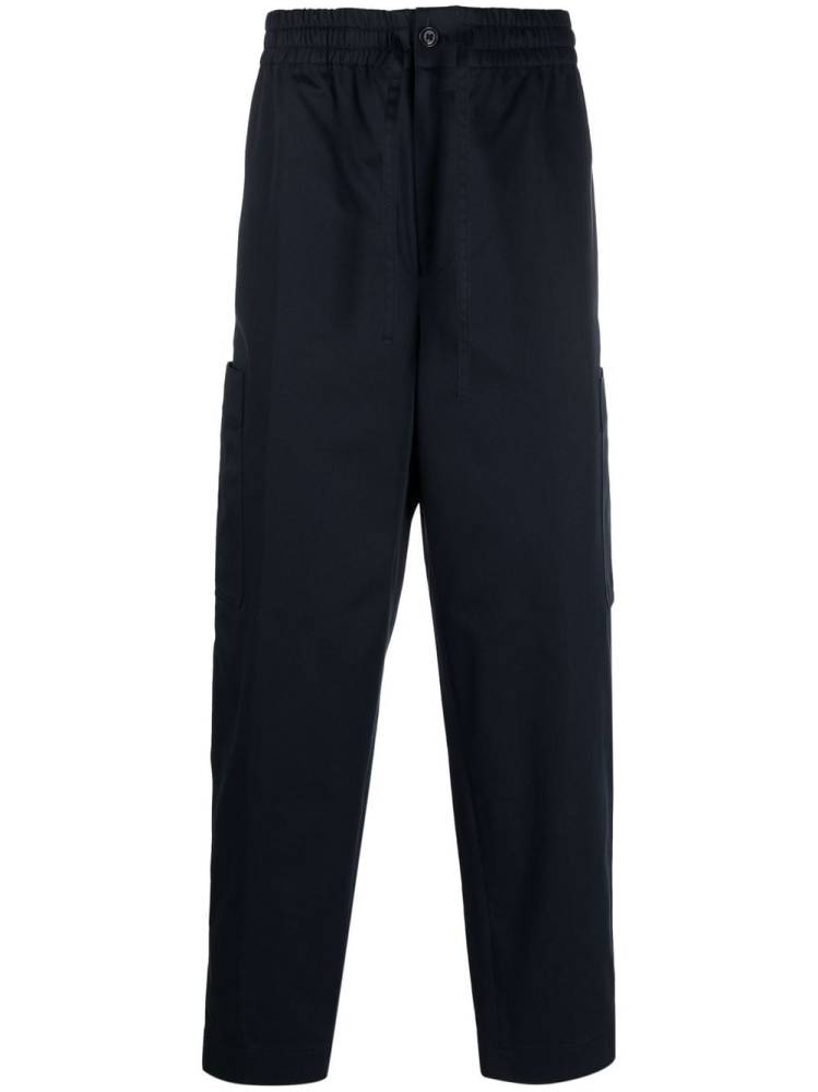 logo-patch wide-leg trousers