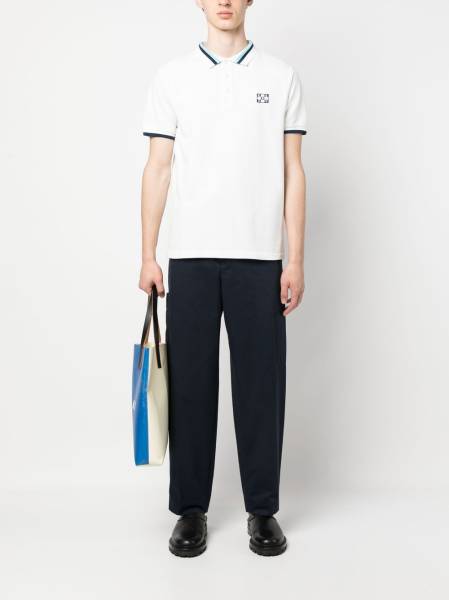 logo-patch wide-leg trousers