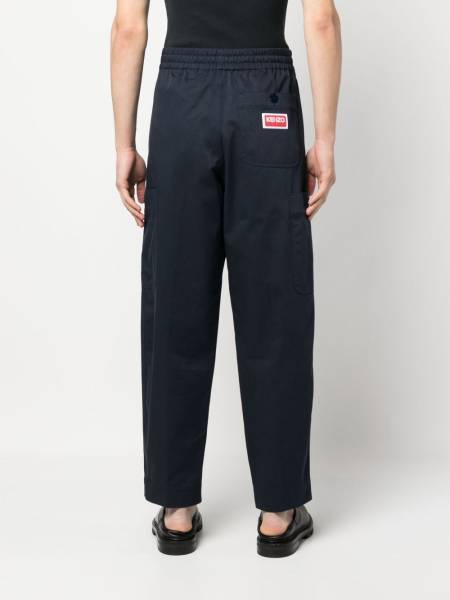 logo-patch wide-leg trousers