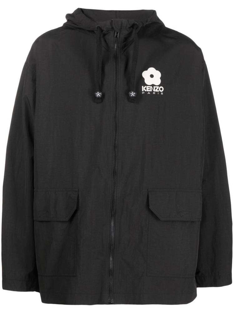 zip-up hooded jacket
