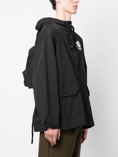zip-up hooded jacket