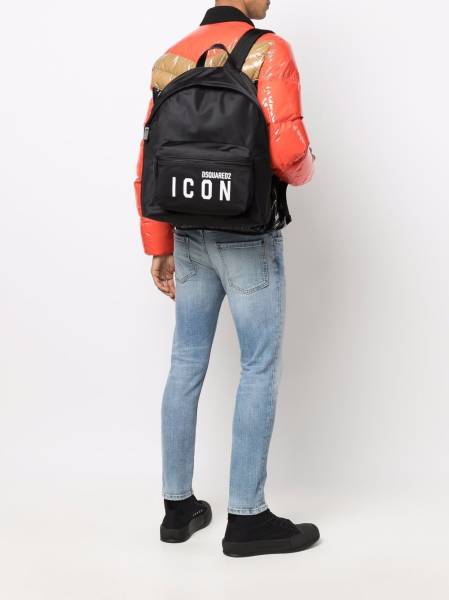 logo-print pocket backpack