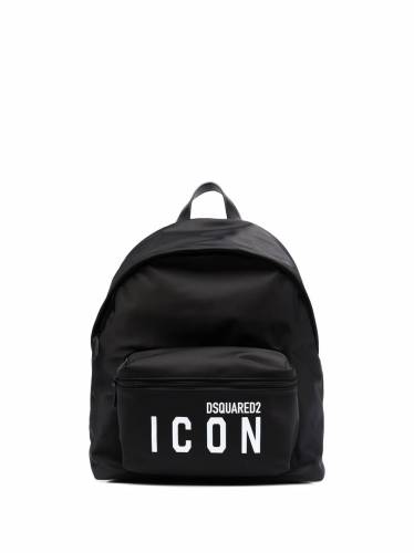 logo-print pocket backpack