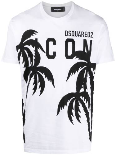 palm tree logo-print T-shirt